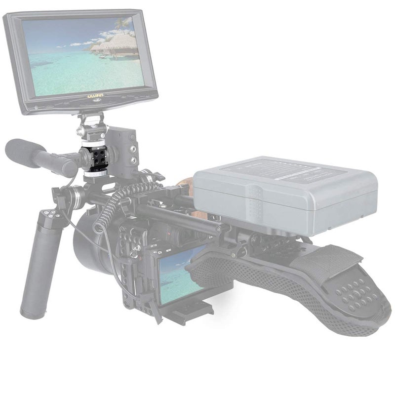 NICEYRIG 3-Side Cold Shoe Mount 360 Degree Swivel with Triple Anti-Off Shoe Adapters, 1/4 Threads for Microphone, Flash Light, Monitor Mount Camera Phone Vlog Vlogging - 328 - Image 2